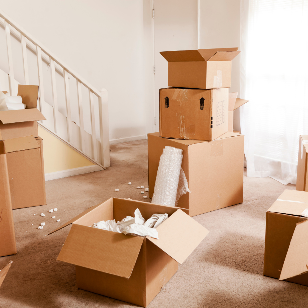 cartons de déménagement, suite à la vente de votre bien immobilier